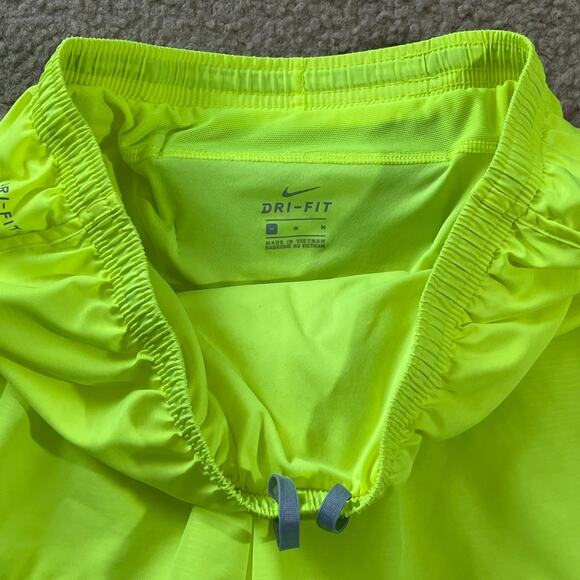 Nike Womens Modern Tempo Embossed Running Shorts Neon Yellow Size Medium - Picture 3 of 8